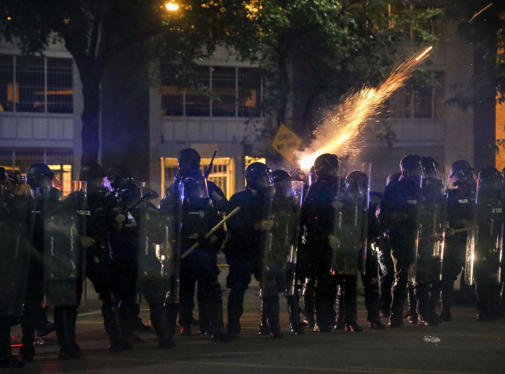 Tear gas and fireworks thrown in Downtown